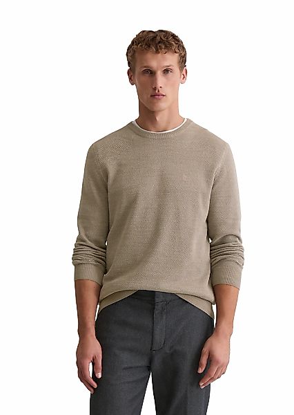 Marc OPolo Rundhalspullover "aus Bio-Baumwoll-Piqué" günstig online kaufen