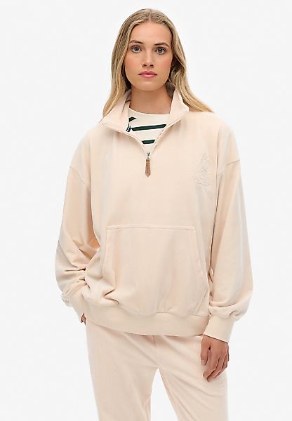 Superdry Sweatshirt "COUNTRY CLUB VELOUR 1/4 ZIP", Nicki-Qualität, Troyer m günstig online kaufen