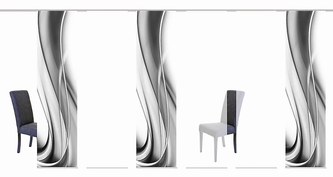 HOME WOHNIDEEN Schiebegardine "ONDAR" Klettband 6 tlg. HxB: 245x60, inkl. B günstig online kaufen