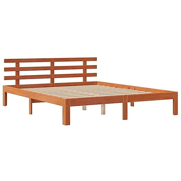 vidaXL Massivholzbett ohne Matratze Wachsbraun 150x200 cm Kiefernholz 84427 günstig online kaufen