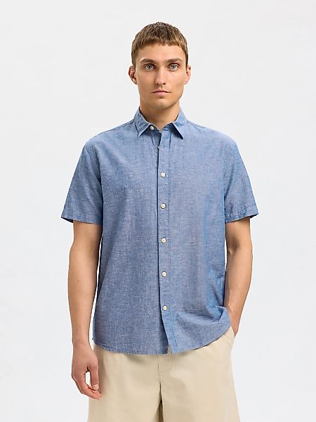 SELECTED HOMME Kurzarmhemd "SLHREG-SUN SHIRT SS NOOS", mit Leinen günstig online kaufen
