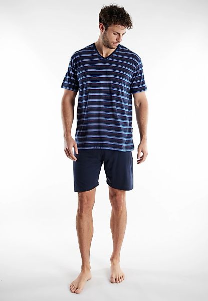 GÖTZBURG Shorty "Midtown" gestreift, kurz, V-Ausschnitt, Baumwollmix günstig online kaufen