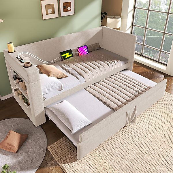 TavilaEcon Stapelbett Schlafsofa, Armlehnen mit USB- günstig online kaufen