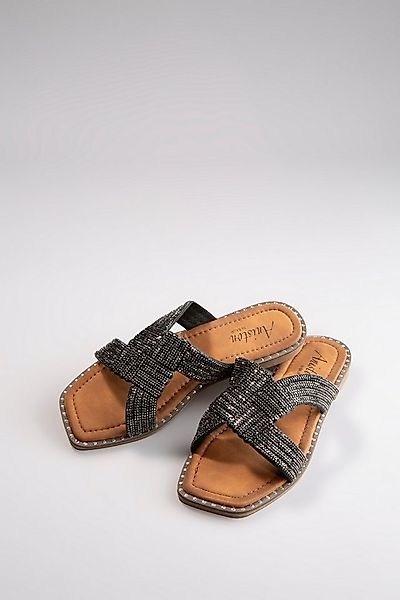 Aniston SHOES Pantolette, Flat, Sommerschuh, Strandschuh, Glitzersteine - N günstig online kaufen