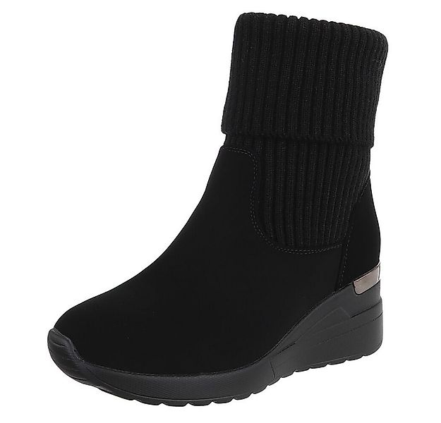 Ital-Design Damen Schlüpfschuh mit Strickmanschette für Alltag und Freizeit günstig online kaufen