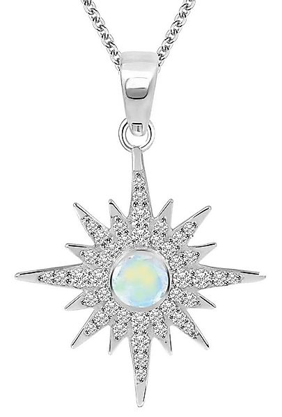 Limana Kette mit Anhänger echter Opal und Topas Edelstein 925 Silber Stern günstig online kaufen