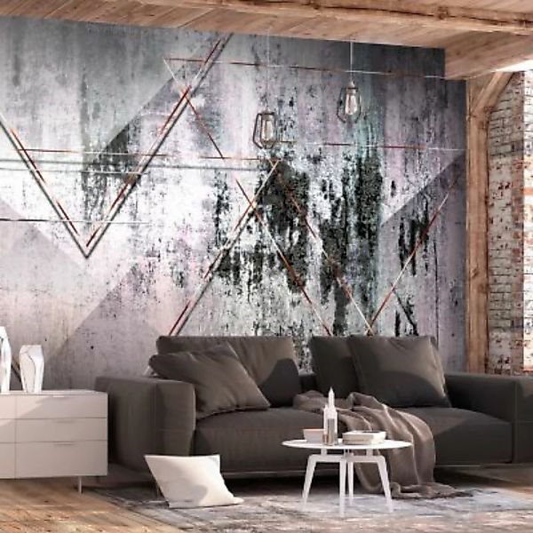 artgeist Fototapete Geometric Wall rosa/grau Gr. 200 x 140 günstig online kaufen