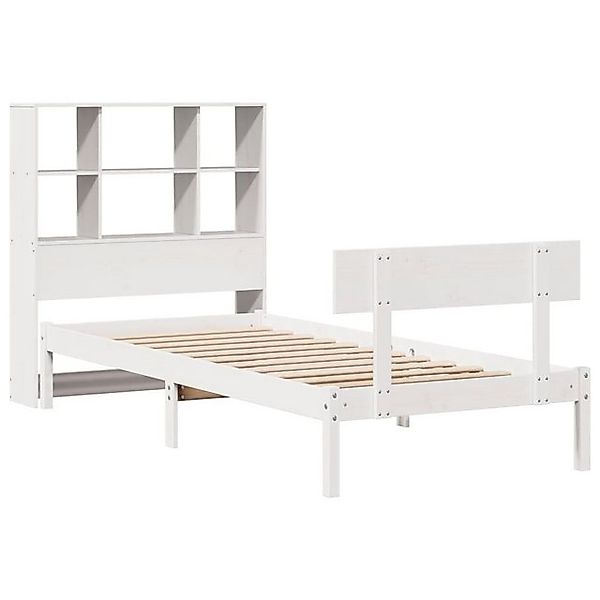 vidaXL Bett Massivholzbett mit Regal ohne Matratze Weiß 90x190 cm Kiefer günstig online kaufen