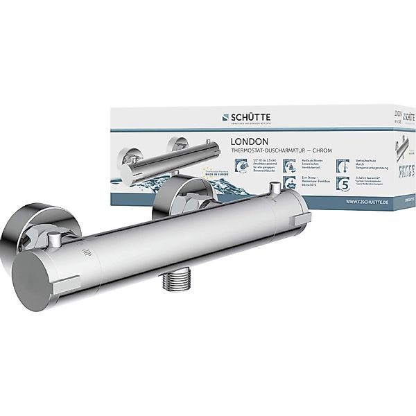 Schütte Duscharmatur London mit Thermostat, Mischbatterie Dusche, Duschther günstig online kaufen