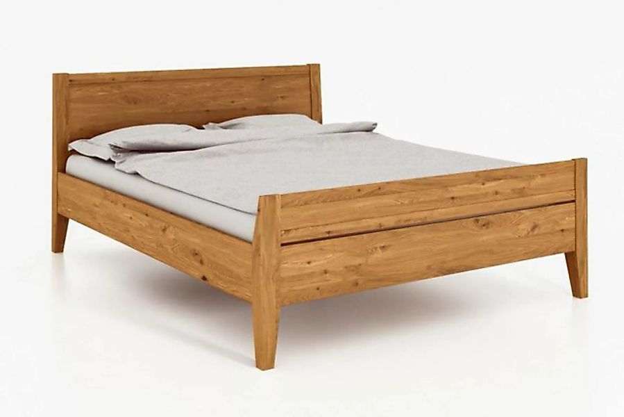 byoak Bett ODYS 100 x 200 aus Massivholz, mit Holzkopfteil, Naturgeölt günstig online kaufen
