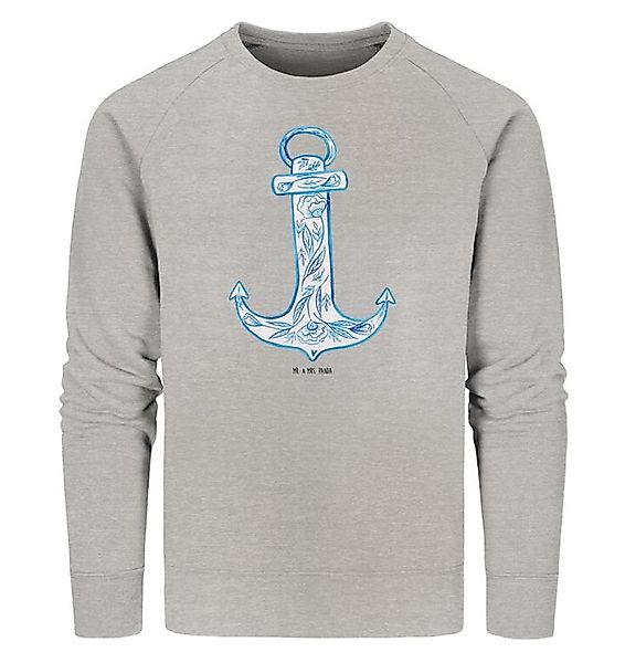 Mr. & Mrs. Panda Longpullover Anker Blau Größe S - Heather Grey - Geschenk, günstig online kaufen