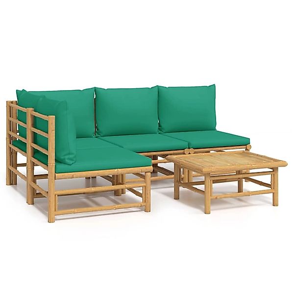 vidaXL Gartenlounge-Set 5-tlg. Garten-Lounge-Set mit Grünen günstig online kaufen