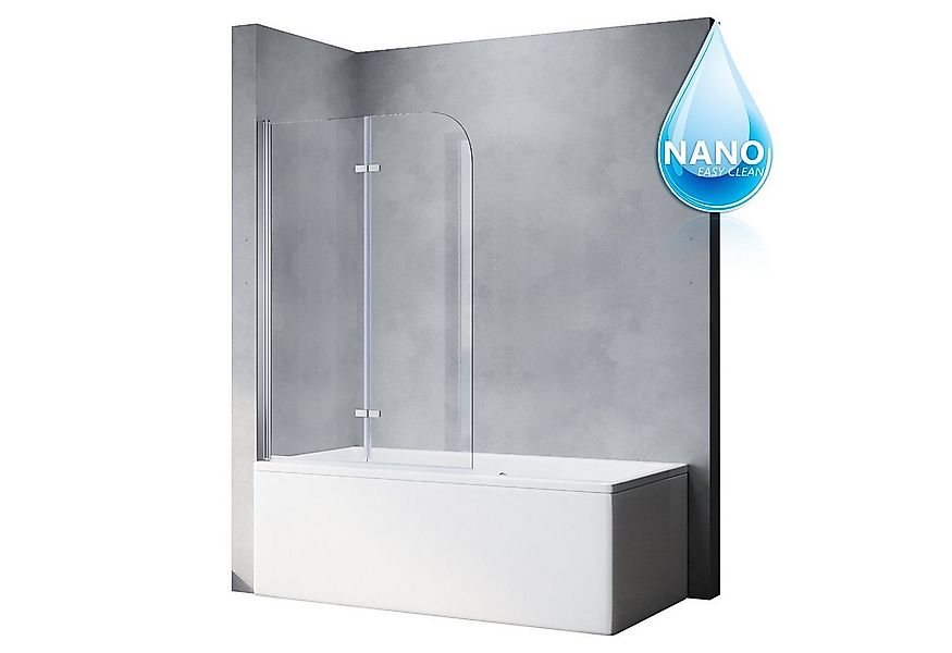 SONNI Badewannenaufsatz 100x130 cm Duschtrennwand Faltwand Faltbar Duschabt günstig online kaufen