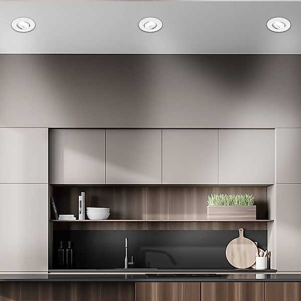 LED-Einbauleuchte Kulana A, weiß, 4000K, Ø9cm, 3er-Set günstig online kaufen