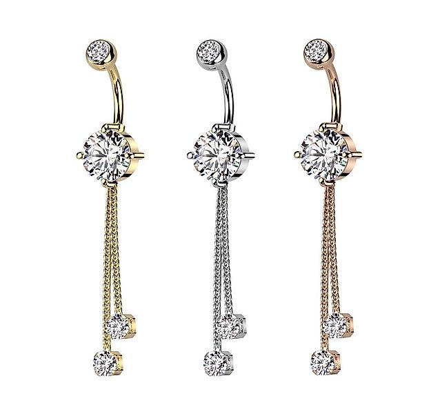 Taffstyle Bauchnabelpiercing Bauchnabelpiercing doppeltem Zirkonia Kristall günstig online kaufen