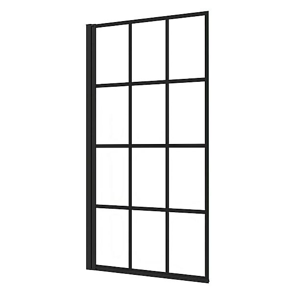 AICA 80cm Kariert Schwarz 4mm Badewannenfaltwand H.140cm Badewannenaufsatz günstig online kaufen