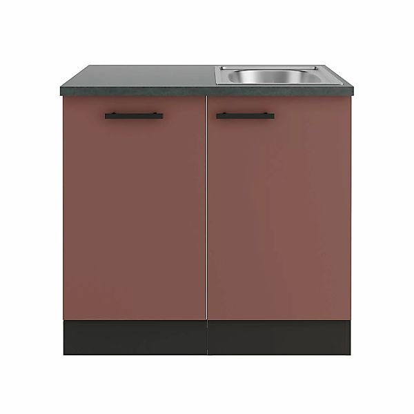 OPTIFIT Nizza407 Spülenschrank-Set Rostrot günstig online kaufen