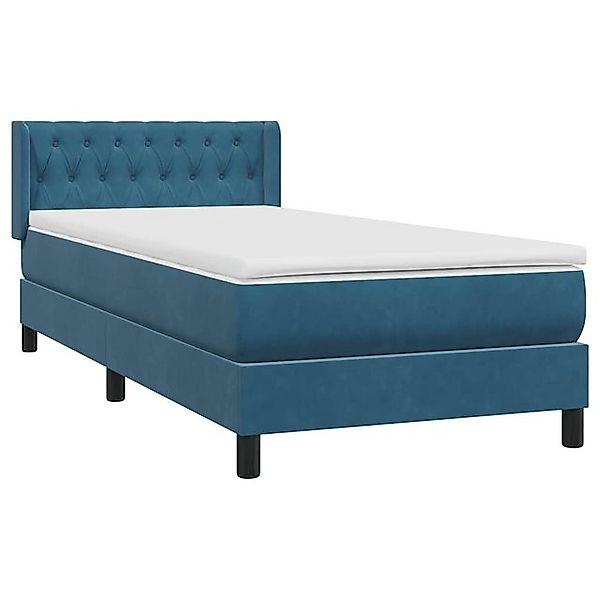 vidaXL Bett Boxspringbett mit Matratze Dunkelblau 90x220 cm Samt günstig online kaufen