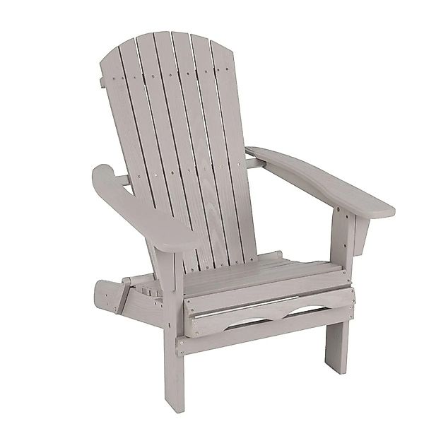 Costway Adirondack Stuhl Klappbar Holz Grau 180 kg Tragfähigkeit günstig online kaufen