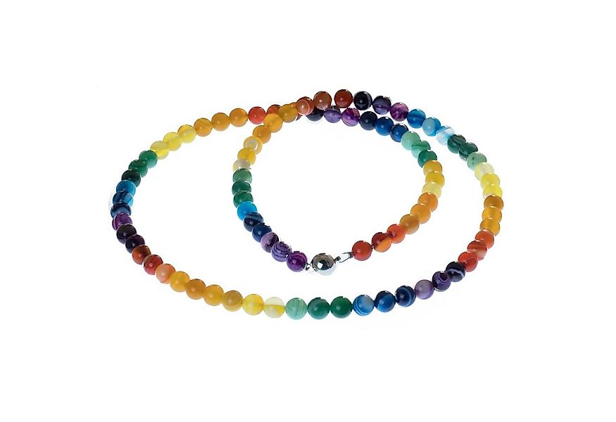Bella Carina Lange Kette Kette mit Achat Perlen Regenbogen lang günstig online kaufen