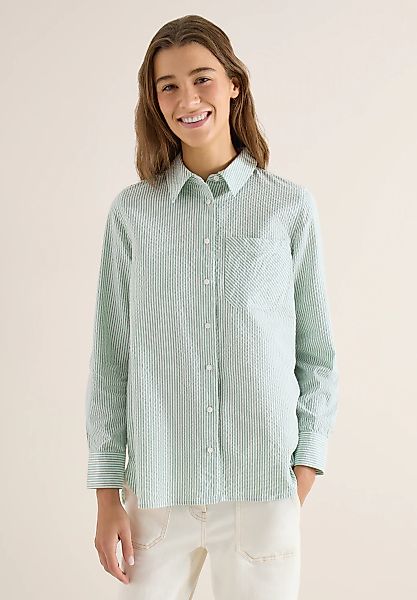 Cecil Langarmbluse mit gestreiftem Seersucker-Look günstig online kaufen