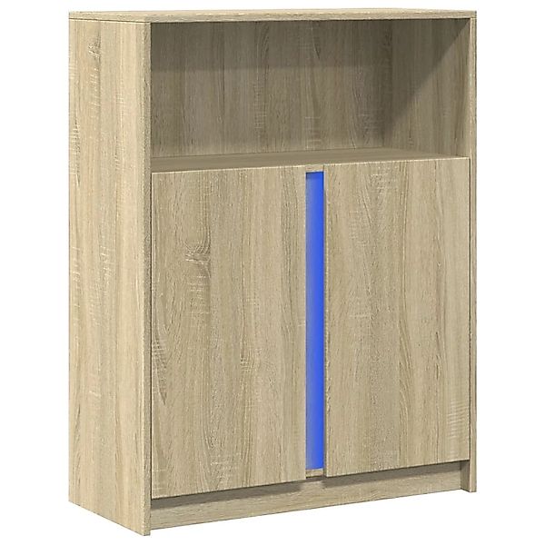 vidaXL LED-Sideboard Sonoma-Eiche 77x34x100 cm Holzwerkstoff 852147 günstig online kaufen
