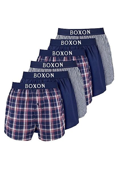 BOXON Boxershorts 6er Pack Web (Spar-Set, 6-St) Boxershorts - Baumwolle - m günstig online kaufen