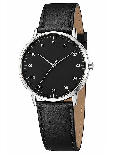 S&T Design Quarzuhr Herrenuhr minimalistisch Lederarmband No.K3047, (Packun günstig online kaufen