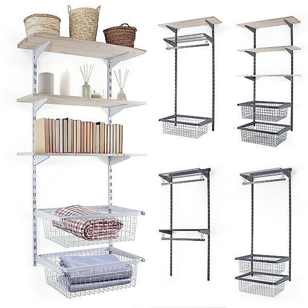 BOOMET Kleiderschrank Kleiderschranksystem Bausatz (Storage weiß) günstig online kaufen