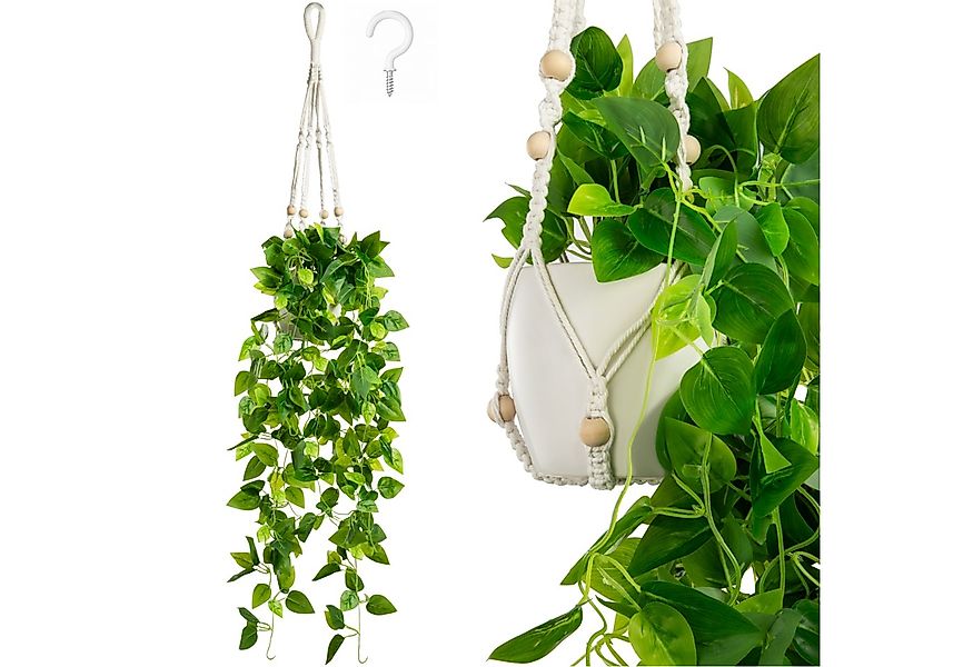 Kunstpflanze Künstliche hängepflanzen im Keramiktopf, Kunstpflanze hängend günstig online kaufen