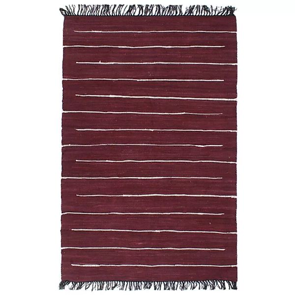 Handgewebter Chindi-teppich Baumwolle 160x230 Cm Weinrot günstig online kaufen