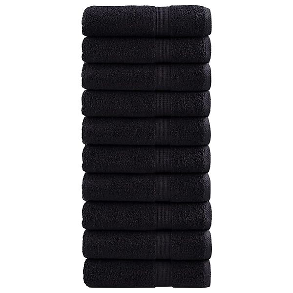 vidaXL Premium-Handtücher 10 Stk Schwarz 50x100 600g/m2 100% Baumwolle günstig online kaufen