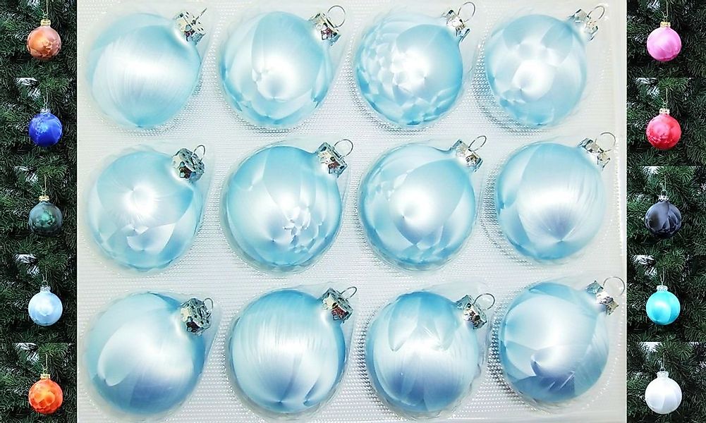 Thüringer Glasdesign Christbaumschmuck JACK 12x Glas Eislack Christbaumkuge günstig online kaufen