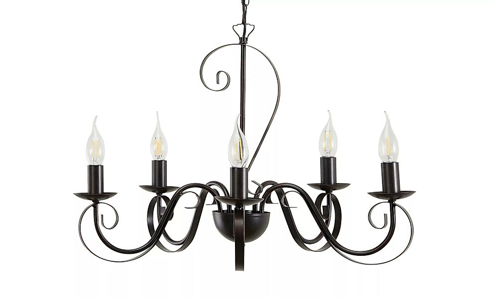 Kronleuchter, 5-flammig, schwarz/rost - schwarz - 47 cm - Lampen & Leuchten günstig online kaufen