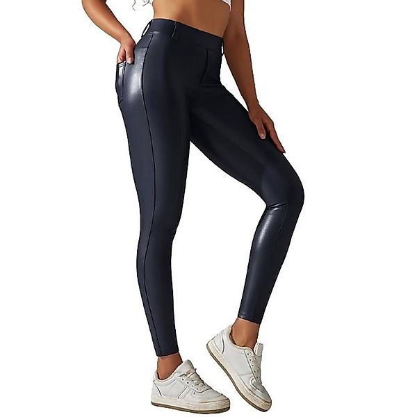 Blusmart Leggings Frauen Skinny Lederhose (Hohe Taille elastische, 1-tlg., günstig online kaufen