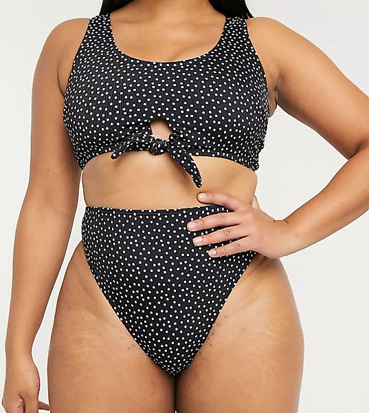 South Beach Curve – Exklusive, gepunktete Mix-and-Match-Bikinihose mit hohe günstig online kaufen
