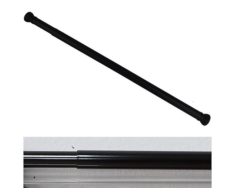 Ekershop Duschvorhangstange Alu Schwarz Duschstange 140 - 250 cm Teleskopst günstig online kaufen