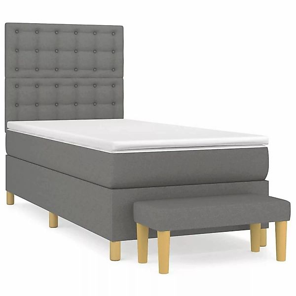 vidaXL Boxspringbett mit Matratze Dunkelgrau 90x200 cm Stoff1359057 günstig online kaufen