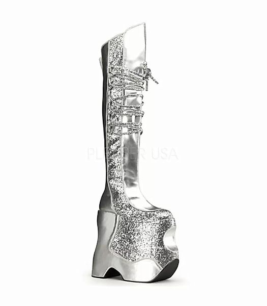 Pleaser Plateau Overknee Stiefel FABULOUS-3035 Silber (Schuhgröße: EUR 43) günstig online kaufen