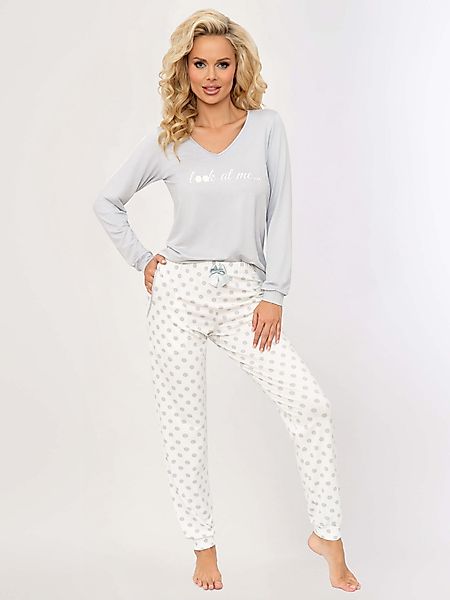 Donna Pyjama Schlafanzug mit Motivdruck (2 günstig online kaufen