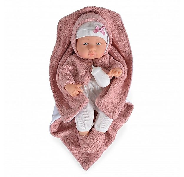 Moni Anziehpuppe Kinderpuppe 41 cm 9300, Jäckchen, Trinkflasche, Kuscheldec günstig online kaufen