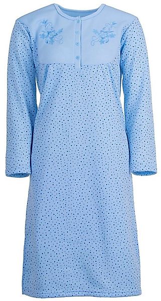 zeitlos Nachthemd Thermo Nachthemd - Punktemix mit Stickerei günstig online kaufen