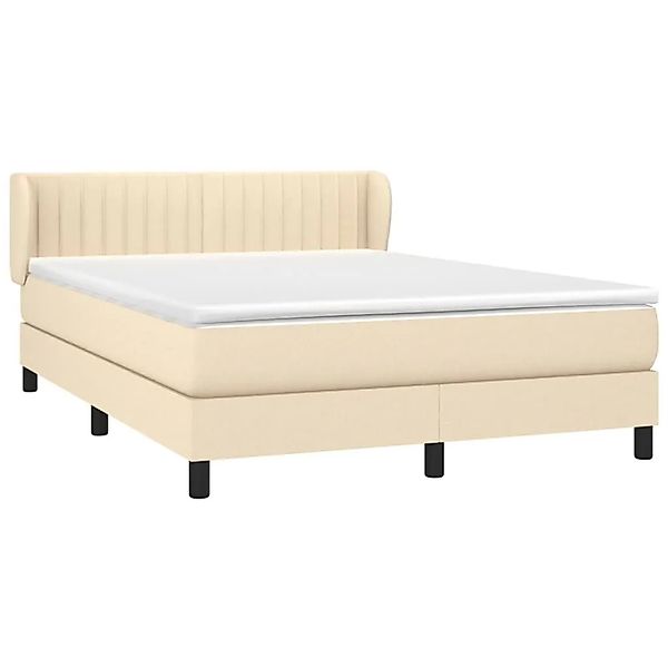 vidaXL Boxspringbett mit Matratze Creme 140x200 cm Stoff 3126410 günstig online kaufen