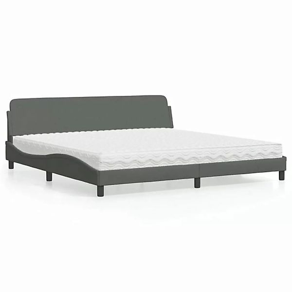 vidaXL Bett Bett mit Matratze Dunkelgrau 200x200 cm Stoff günstig online kaufen