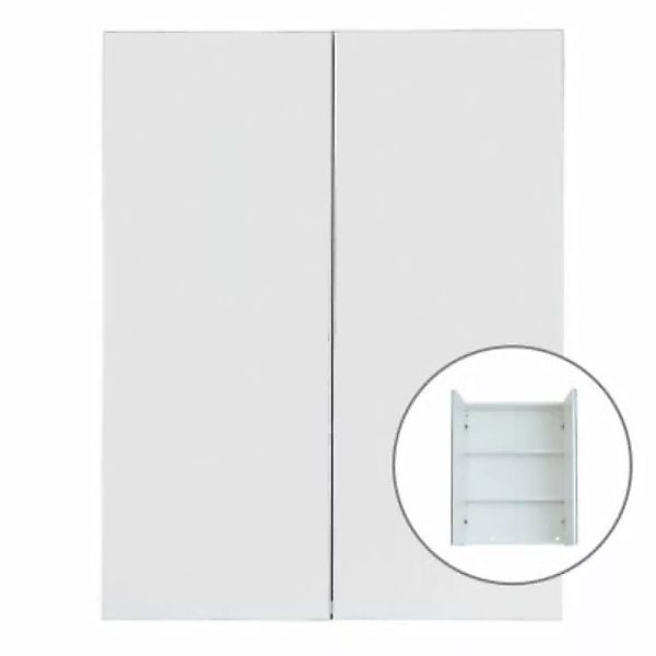 Lomadox Spiegelschrank Badezimmer LISBOA-19 in Weiß, B/H/T: ca. 60/67/18 cm günstig online kaufen