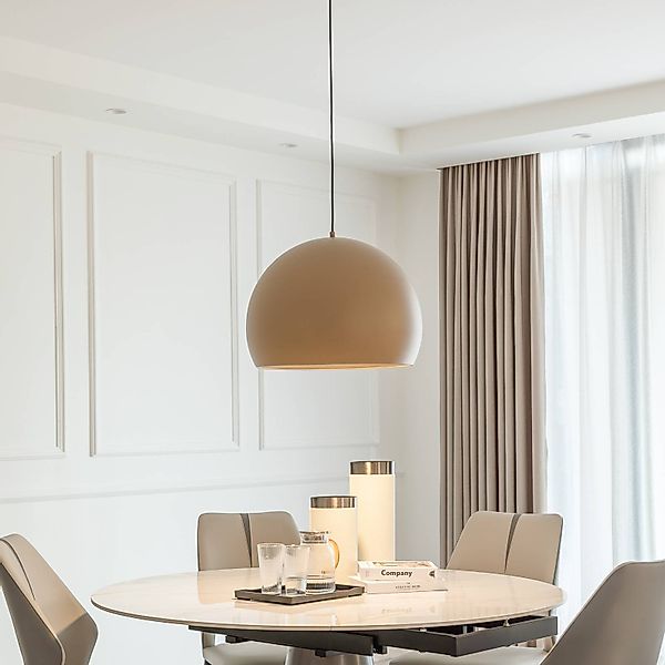 Lucande LED-Hängeleuchte Lythara, braun, Ø 50 cm, Aluminium günstig online kaufen