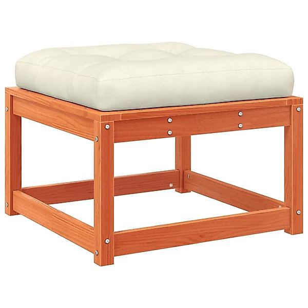vidaXL Loungesofa Gartenhocker mit Kissen Wachsbraun günstig online kaufen