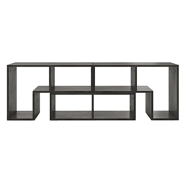 Costway Fernsehschrank Holz 3-teilig Frei Kombinierbar Grau günstig online kaufen