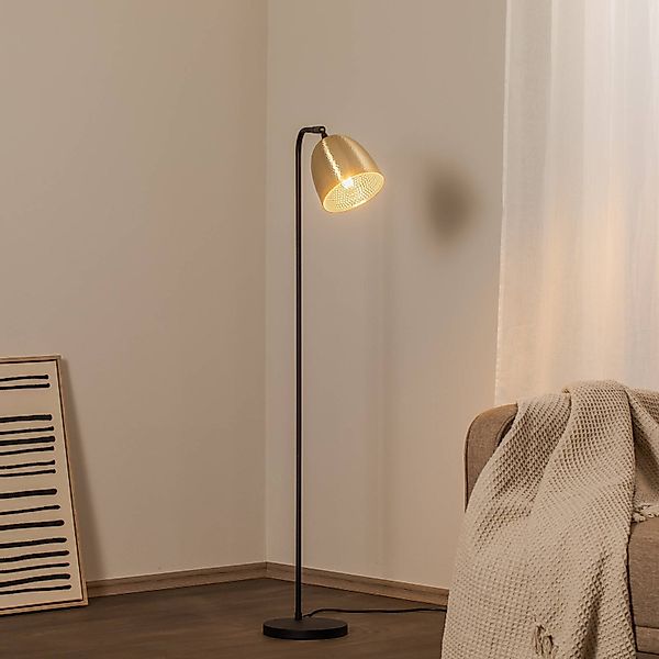 Stehlampe Tattoo 4091 gold antik/schwarz, Metall Höhe 120 cm günstig online kaufen