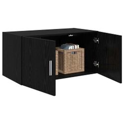 vidaXL Hängeschrank Wandschrank Wandmontiert Schwarz Eichen-Optik günstig online kaufen